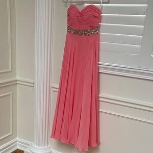 Jovani Strapless Beaded Waist Gown